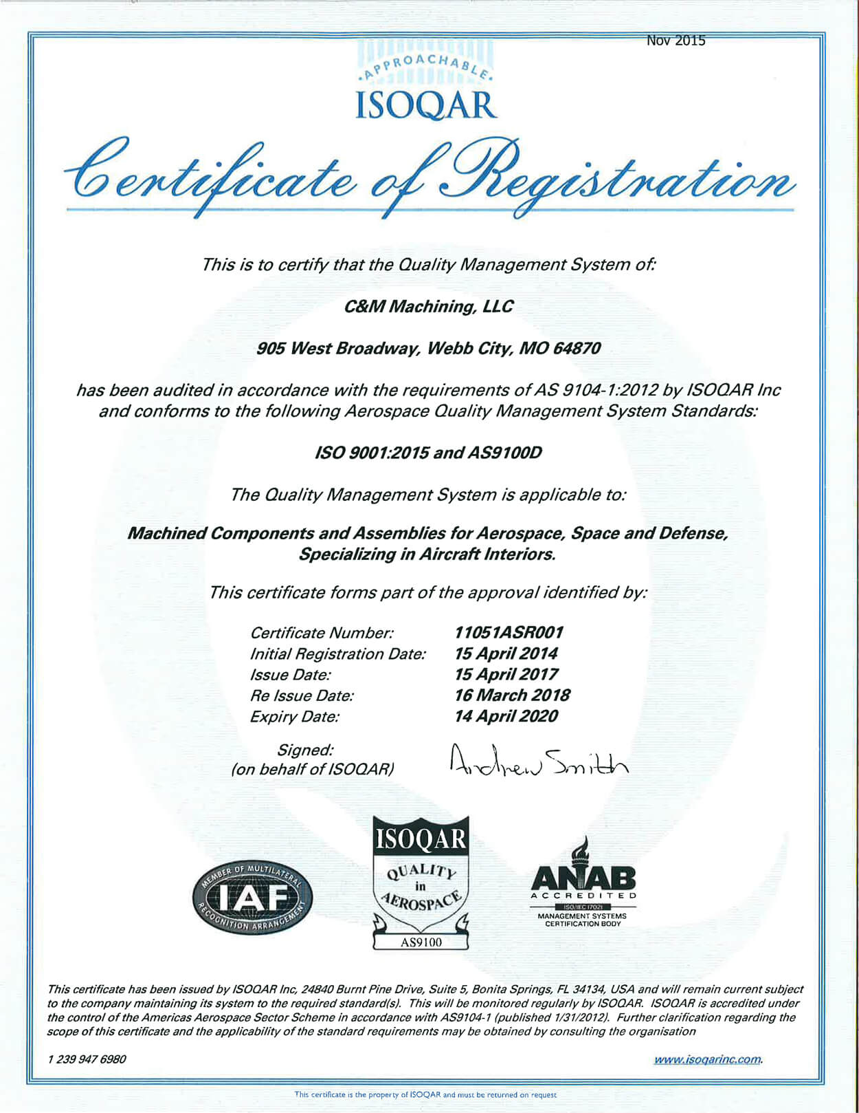 Identity certificate. Компания ISOQAR.